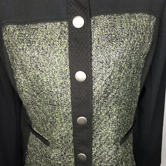 CAbi Mixed Media Black Olive Snap Moto Jacket - Picture 8 of 8